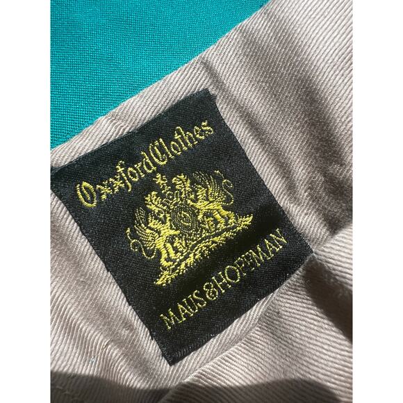 Oxxford Clothes Teal Men's Dress Pants Flat Front Bespoke Size 36 Short - Picture 2 of 14